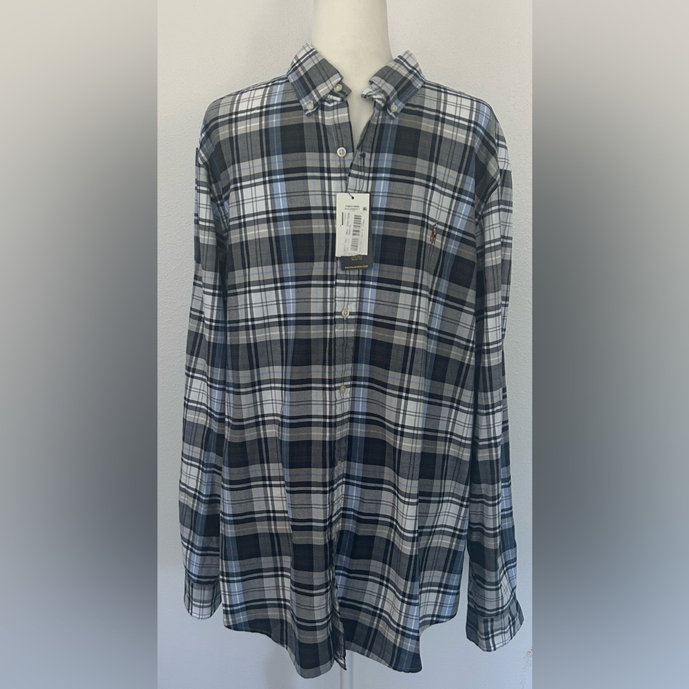Ralph Lauren Mens Blue Label Plaid Oxford Buttondown Shirt size XL TG